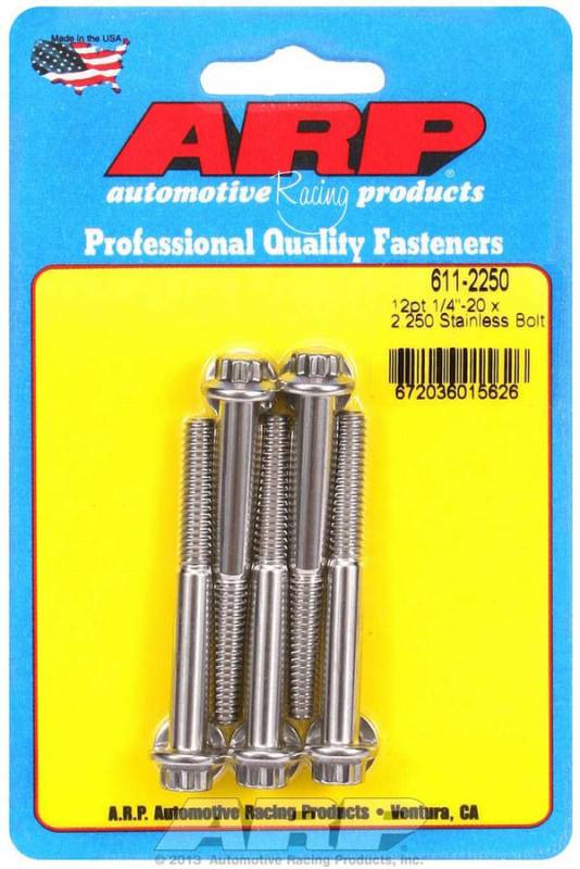 ARP Stainless Steel Bolt Kit - 12 Point (5) 1/4-20 x 2.250