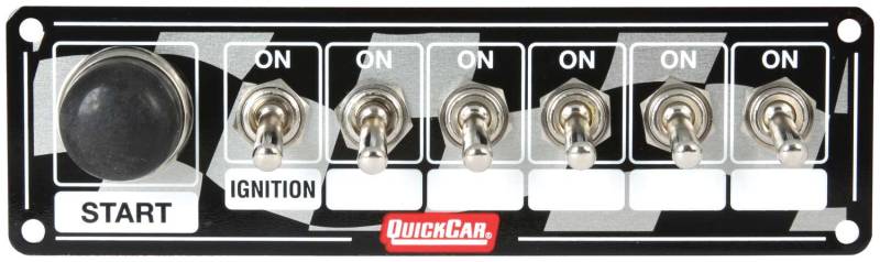 QuickCar ICP20.5 Ignition Race Panel - Ignition Switch w/ Start Switch & 5 Accessory Switches