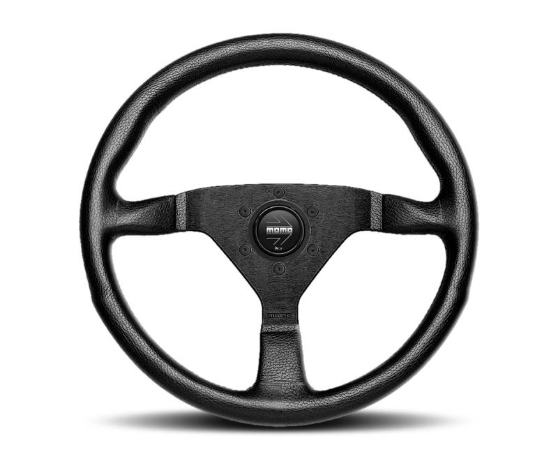 Momo Montecarlo Alcantara Steering Wheel - 320mm - Black Leather / Black Stitching