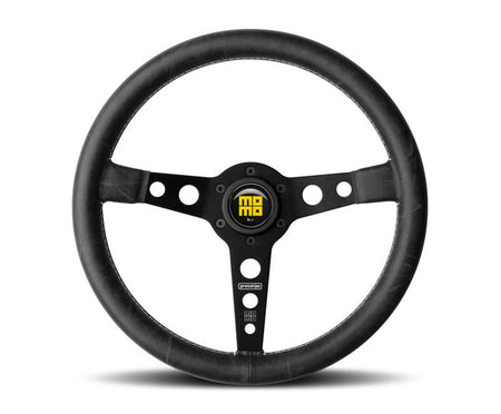 Momo Prototipo Heritage Steering Wheel - 350mm - Black Leather - Black Spokes