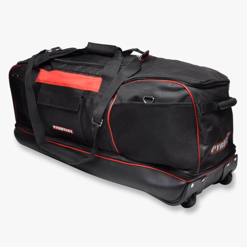 Pyrotect 9 Compartment Rolling Equipment Bag - Black/Red