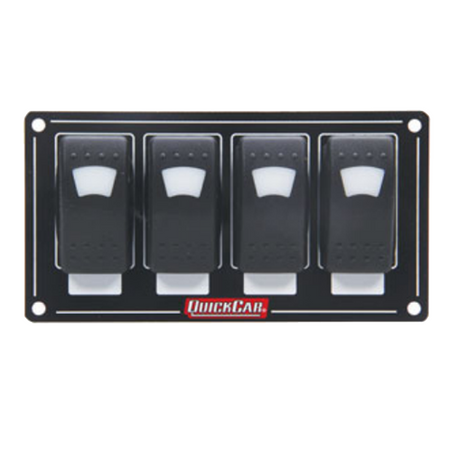 QuickCar Weatherproof 4 Rocker Switch Accessory Panel - Lighted