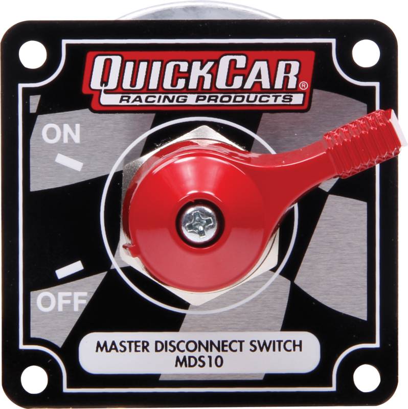 QuickCar Master Disconnect Switch - High Amp 4 Post - Flag Plate
