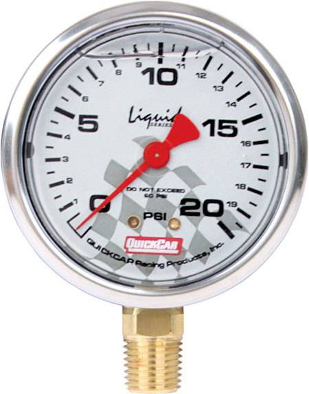 QuickCar Tire Pressue Gauge Head (Only) - 0-20 PSI - Liquid Filled