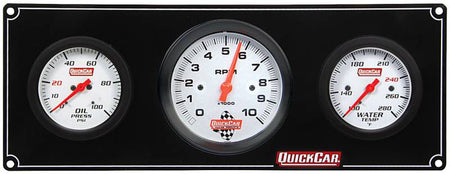 QuickCar Extreme 2 Gauge Panel w/ 3-3/8" Tach - OP/WT