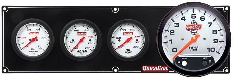 QuickCar Extreme 3 Gauge Panel w/ 5" Tach - OP/WT/OT