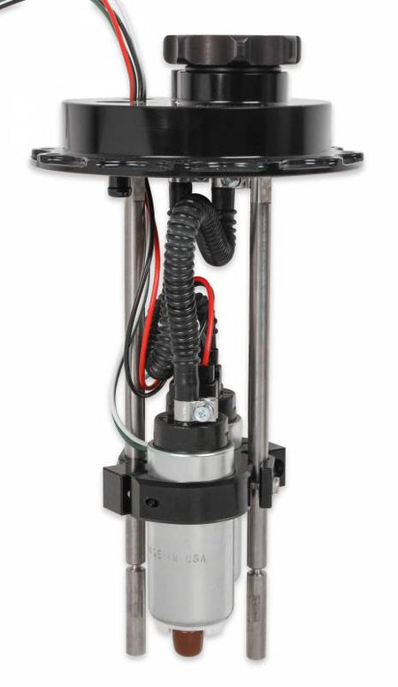 Holley Electric In-Tank Fuel Pump - 4-3/8 in 6-Bolt Flange - 255 lph - 8 AN Inlet - 10 AN Outlet - 7-1/2 to 12 in Depth - Installation  - Alcohol / Gas