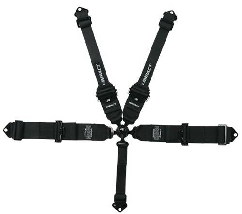 Impact 16.1 Racer Series Camlock Restraints - 5-Point - Pull-Down Lap - 3" To 2" Transition - Black