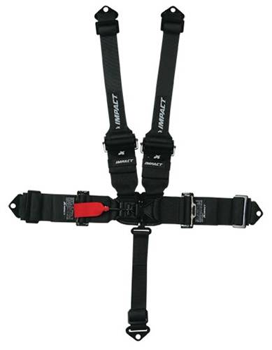Impact 16.1 Racer Series Latch & Link Restraints - 5-Point - Pull-Up Lap - 3" To 2" Transition - Black