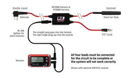 Racing Electronics 3-Conductor Motorola Car Harness w/Scanner Input