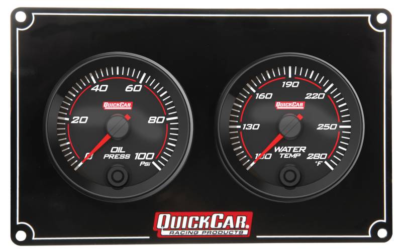 QuickCar Redline 2 Gauge Panel - OP/WT