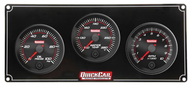 QuickCar Redline 2-1 Gauge Panel - OP/WT - Single Recall Tach