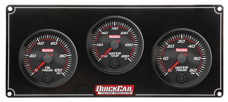 QuickCar Redline 3 Gauge Panel - OP/WT/WP