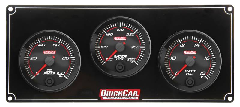 QuickCar Redline 3 Gauge Panel - OP/WT/VOLT