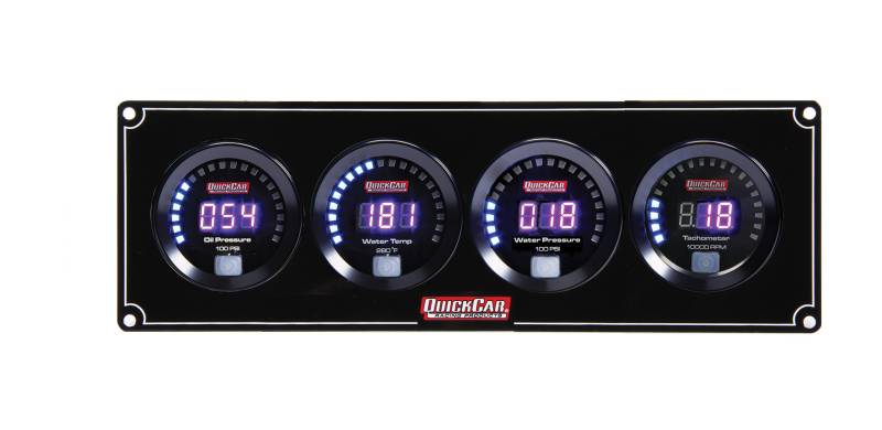 QuickCar Digital 3-1 Gauge Panel OP/WT/WP w/Tach