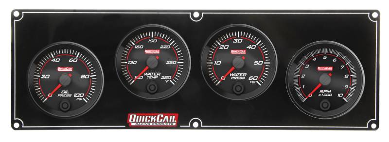QuickCar Redline 3-1 Gauge Panel - OP/WT/WP - Single Recall Tach
