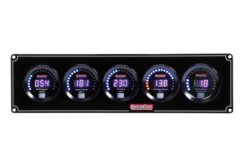 QuickCar Digital 4-1 Gauge Panel OP/WT/OT/Volt w/Tach