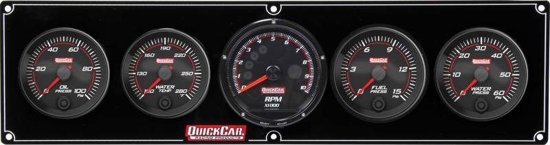 QuickCar Redline 4-1 Gauge Panel - OP/WT/FP/WP - Multi-Recall Tach