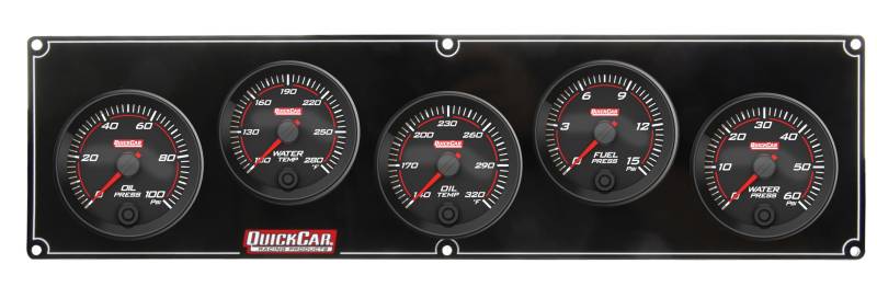 QuickCar Redline 5 Gauge Panel - OP/WT/OT/FP/WP