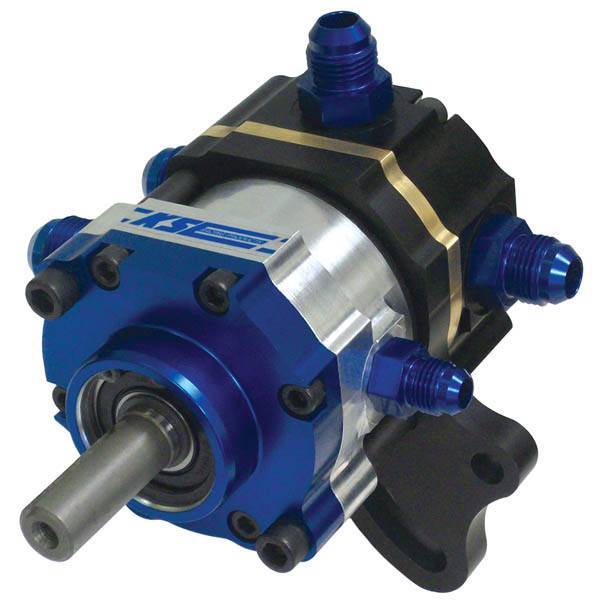 KSE TandemX Belt Driven Tandem Pump - 5/8 in Diameter Shaft - Billet Aluminum - Black / Clear Anodized - Gas / Alcohol