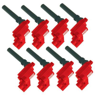 MSD Blaster Coil-On-Plug Ignition Coil Pack - Black / Red - Mopar Gen III Hemi - Set of 8