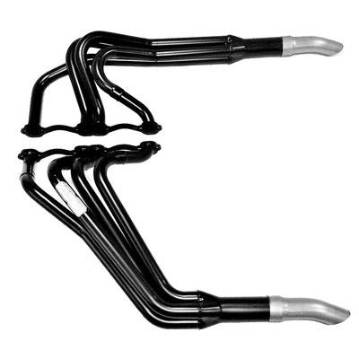 Beyea Custom Headers IMCA-UMP Modified Headers - 1.625 to 1.75 in Primary - 3 in Collector - Black Paint - Small Block Chevy IDM-604-S1-D2 - Pair