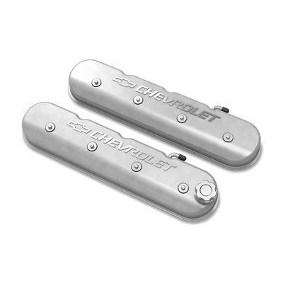 Holley Tall Valve Cover - Baffled - Chevrolet Logo - GM LS-Series - Pair