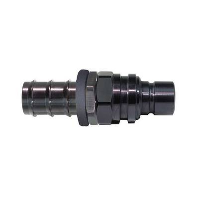 Jiffy-tite Quick Release #8 Male Push Lock Plug Valved Black