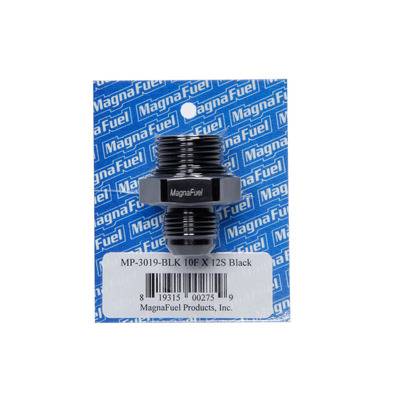 MagnaFuel #-10 AN Flare to #-12 AN Port Fitting Straight Black