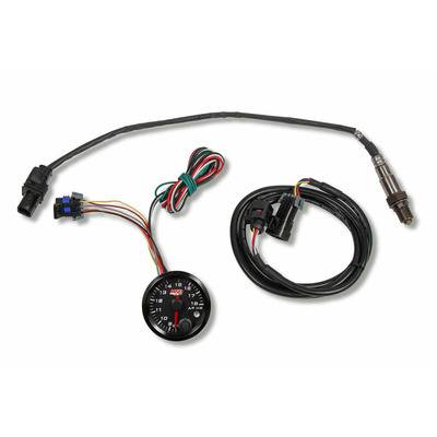 MSD Standalone Wideband Air-Fuel Ratio Gauge - 8:1-18:1 AFR - Electric - Analog - Full Sweep - 2-1/16 in Diameter - Wiring Harness / Sensor Included - Black Face