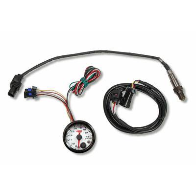 MSD Standalone Wideband Air-Fuel Ratio Gauge - 8:1-18:1 AFR - Electric - Analog - Full Sweep - 2-1/16 in Diameter - Wiring Harness / Sensor Included - White Face