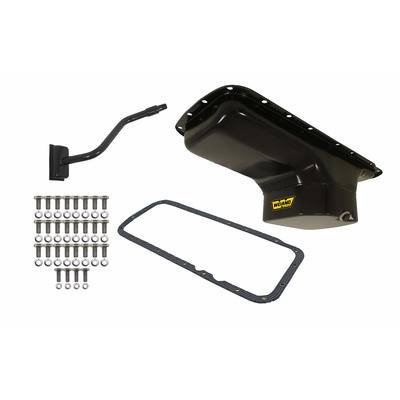 Weiand 7 Quart Oil Pan Kit BB Mopar B/RB Black Finish Center Sump