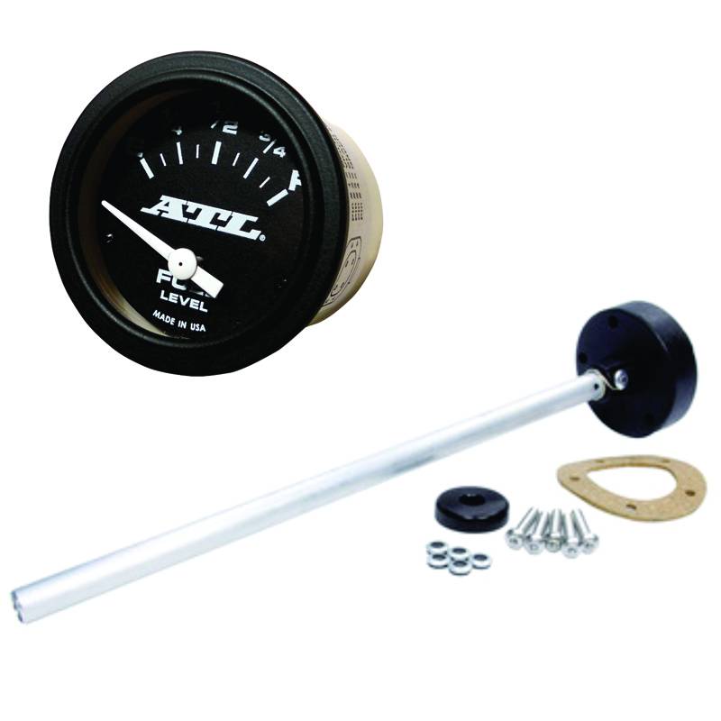 ATL Fuel Gauge Kit w/ Fuel Level Probe - 2-1/4" Diameter Gauge - 12"-24" - 240-33 Ohm - 2 Terminal