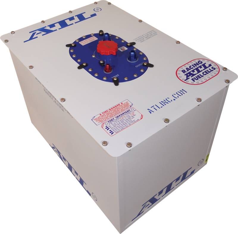 ATL Fuel Cell Can - Steel - 32 Gallon - 26" x 19" x 17" - Dirt Late Model - White