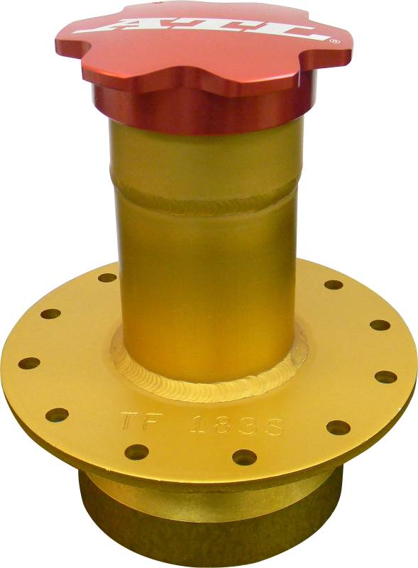 ATL Fill Neck w/ Flapper-Valve & Billet Aluminum Cap - 2-1/4 O.D. Straight Neck - Aluminum