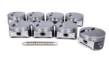 Icon Premium Forged Piston Set - 4.020" Bore - 1.2 x 1.2 x 3.0 mm Ring Groove - Minus 4.0 cc - GM LS-Series (Set of 8)