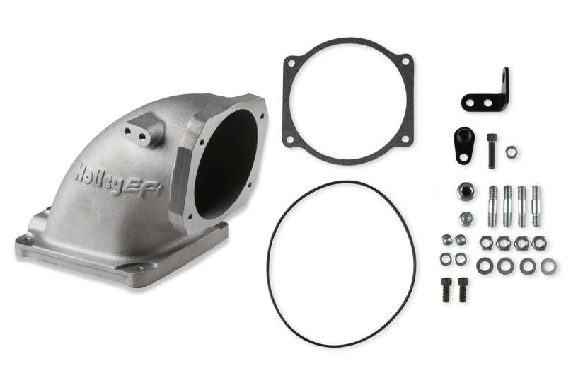 Holley EFI Throttle Body Adapter - Elbow - GM LS-Series to Dominator Mounting Flange
