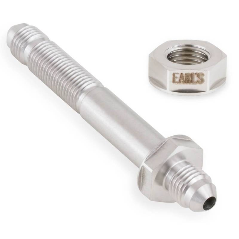Earl's Bulkhead - Straight - 4 AN Male to 4 AN Male Bulkhead - Stainless - Natural