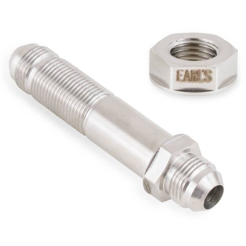 Earl's Bulkhead - Straight - 8 AN Male to 8 AN Male Bulkhead - Stainless - Natural