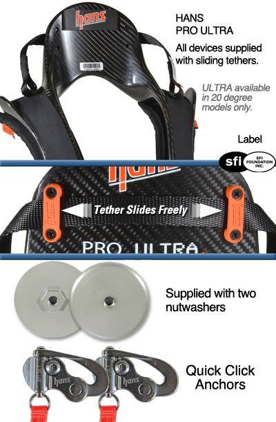 HANS Pro Ultra Device - 20 Degree - SFI - Quick Click
