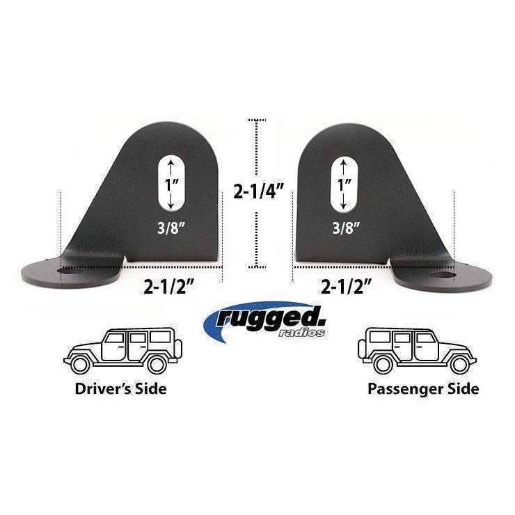 Rugged Radios Antenna Mount For Jeep JL, JK, TJ & JT (Passenger Side)