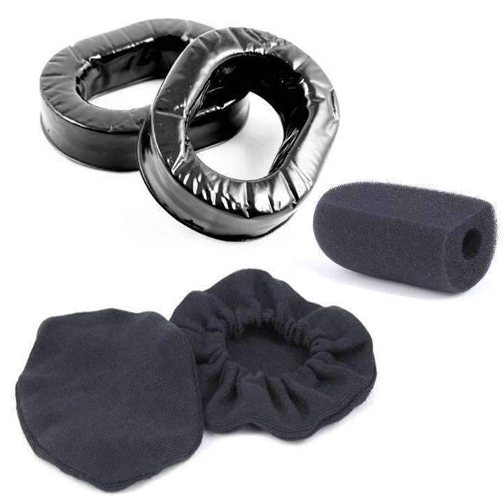 Rugged Radios Gel Ear Seals Comfort Kit with Cloth Ear Covers & Mic Muff