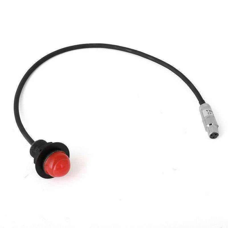 Rugged Radios Hole Mount Push-To-Talk Cable (PTT) with 12" Straight Cord for Intercoms