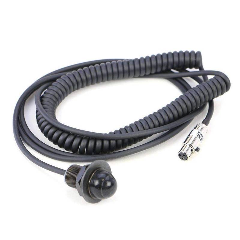 Rugged Radios Hole Mount Steering Wheel Push-To-Talk Cable (PTT) with Coil Cord for Intercoms