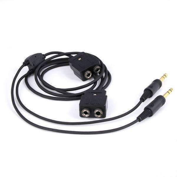 Rugged Radios General Aviation Pilot Headset Extension Splitter Cable
