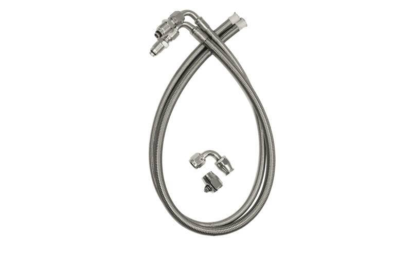 Detroit Speed Power Steering Hose Kit - Reusable Ends - Braided Stainless - Ford Mustang Rack 1979-2004 - GM Type II Pumps