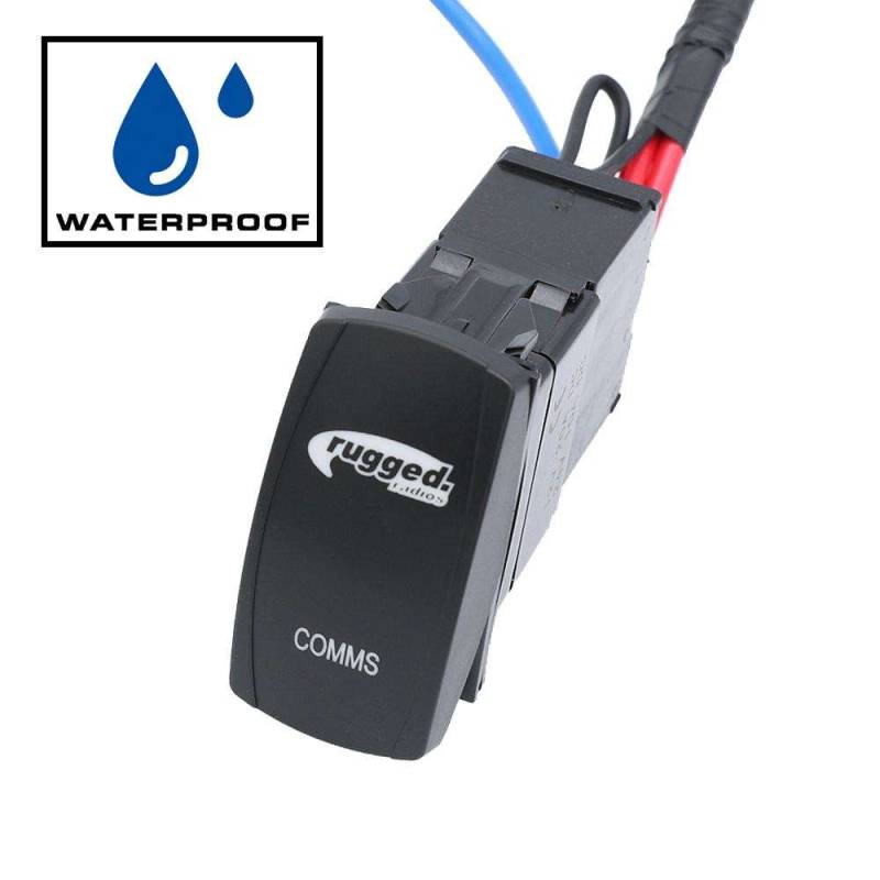 Rugged Radios All In One Power Switch for Waterproof Radio & Intercom - "Comms" Rocker Switch