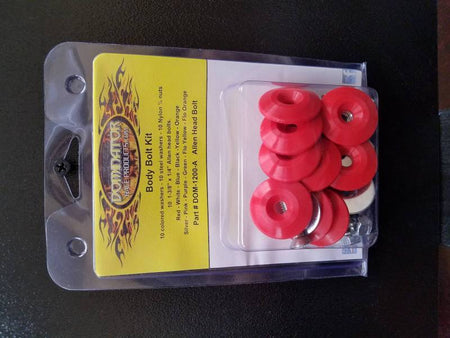 Dominator Racing Products Flathead Countersunk Bolt Kit Countersunk Washers/Nuts - Red