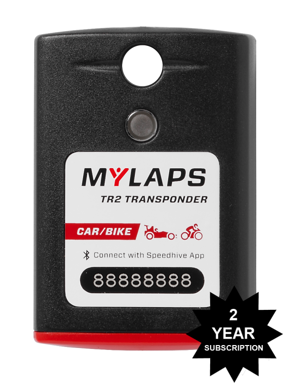 MYLAPS TR2 Rechargeable Transponder - Car/Bike - 2 Year Subscription