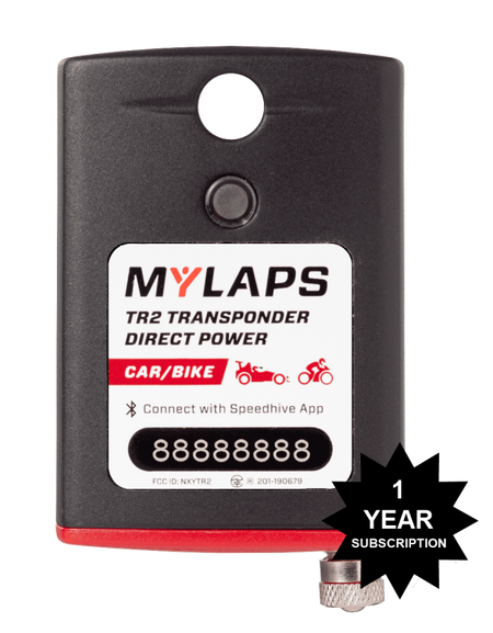 MYLAPS TR2 Direct Power Transponder - Car/Bike - 1 Year Subscription